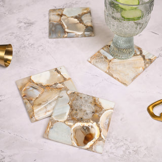 Brown Agate Coaster Set