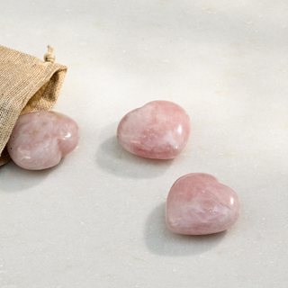 Heart-Shaped Rose Quartz Palm Stone