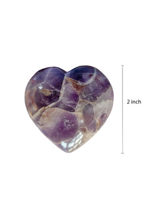 Amethyst Heart Palm Stone 2 Inch