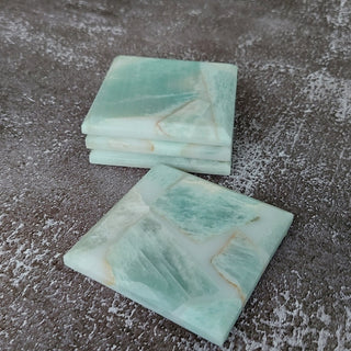 Amazonite Coaster Set - Polished Edges