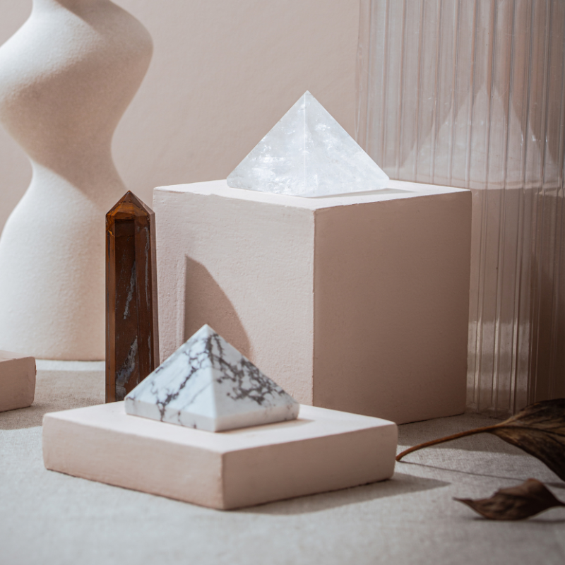 Howlite Stone Pyramid