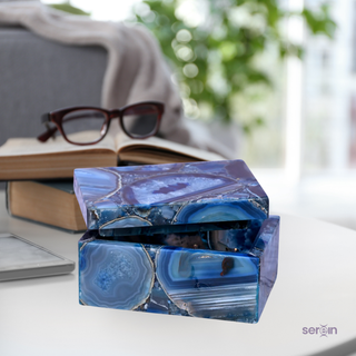 Blue Brazilian Agate Jewelry Box
