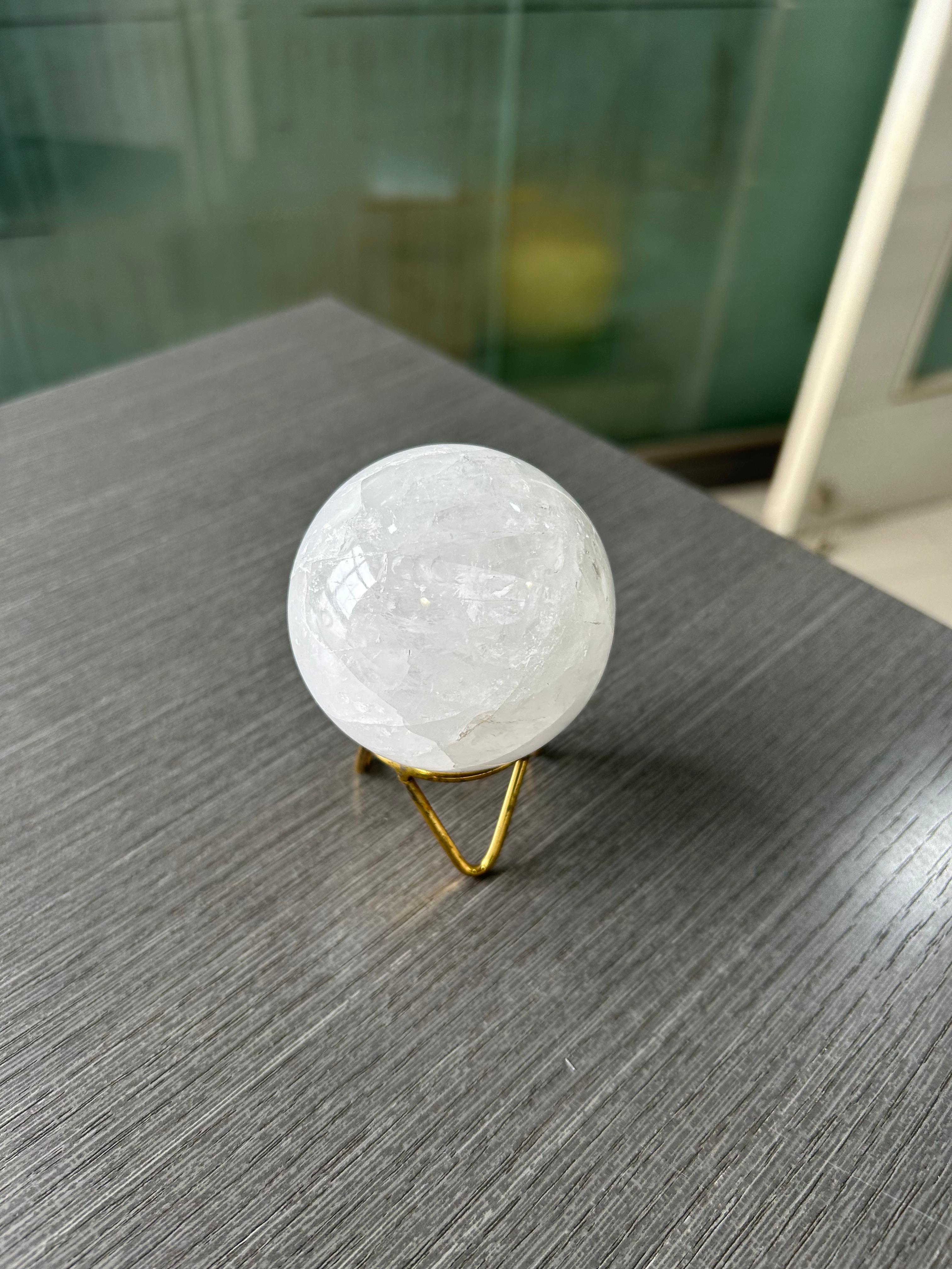 White Quartz Sphere Ball 50 mm
