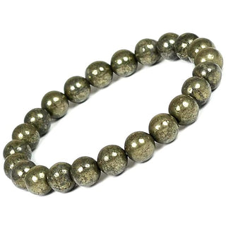 Pyrite Zibu Coin with 8mm Beaded Bracelet Money Switch Coin