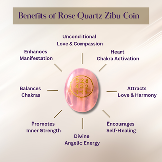 Rose Quartz Zibu Coin Crystal Stone for Good Luck Love and Relationship