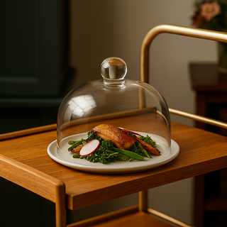 Round Cake Cloche Glass Cover -  8 Inch