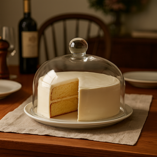 Round Cake Cloche Glass Cover -  8 Inch
