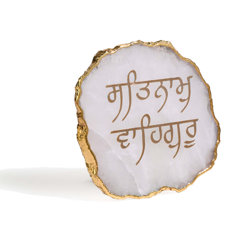Agate Golden Temple Electroplated Border With Stand
