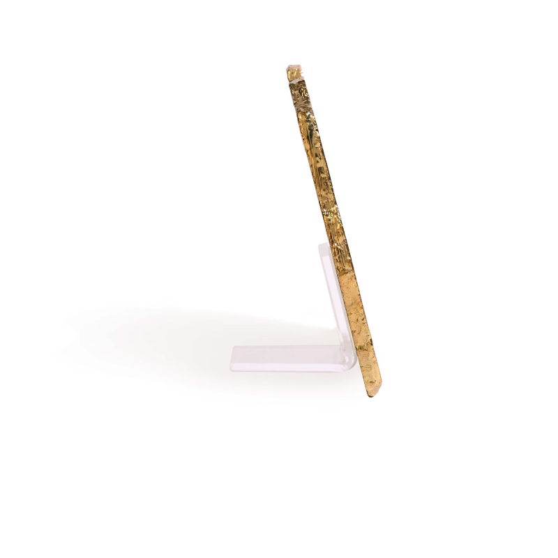 Agate Mahadev Electroplated Border With Stand