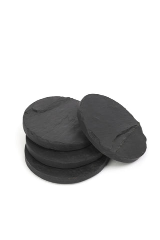 Black Slate Circle Coasters