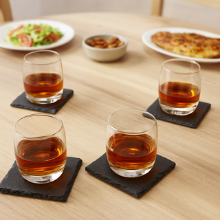 Black Slate Square Coasters Set of 4