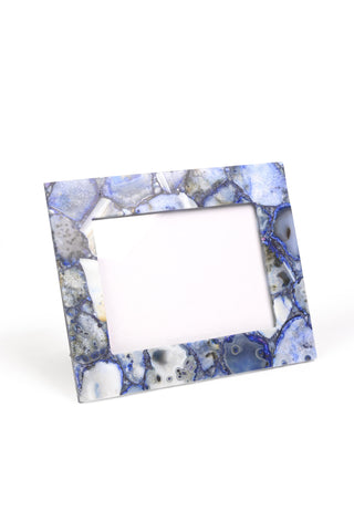 Blue Agate Photo Frame - Natural Stone Elegance for Cherished Memories