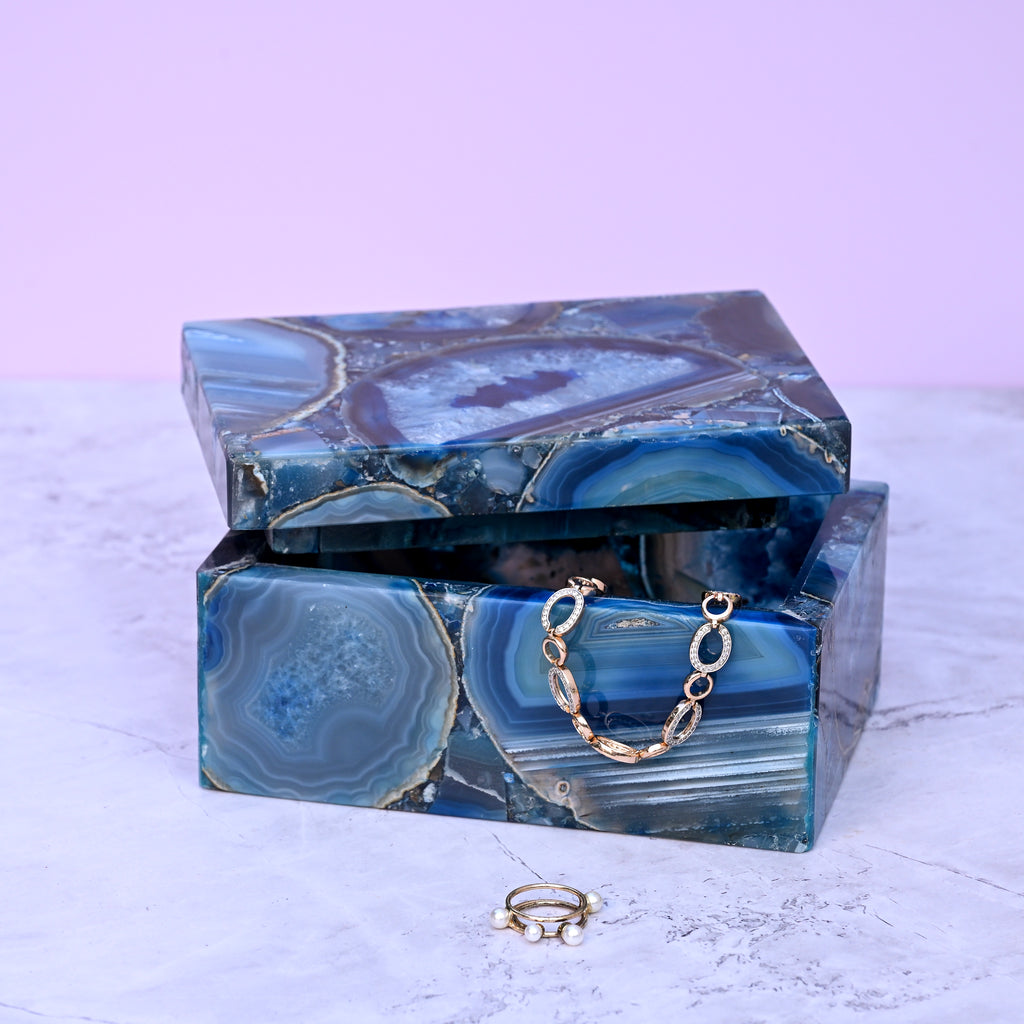 Blue Brazilian Agate Jewelry Box
