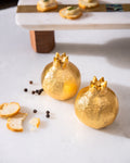 Brass Pomegranate Salt And Pepper Shaker Set