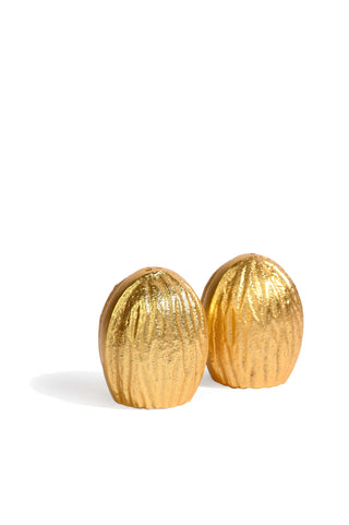 Brass Walnut Salt And Pepper Shaker Set