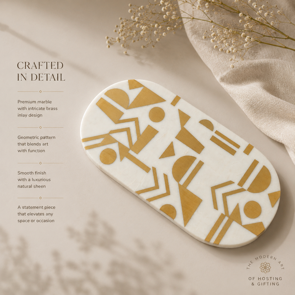 Geometric inlayed tray