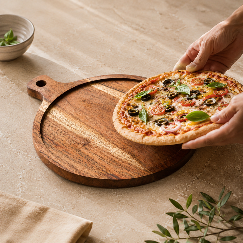 Pizza serving board