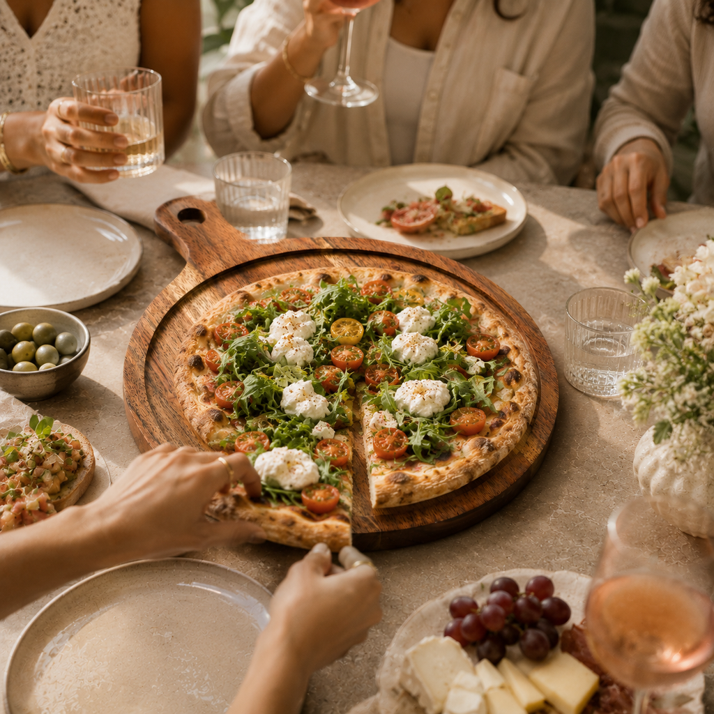 Pizza serving board