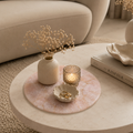 Rose quartz platter  - round