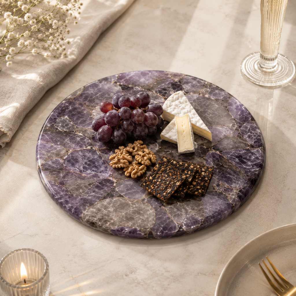 Amethyst platter- round