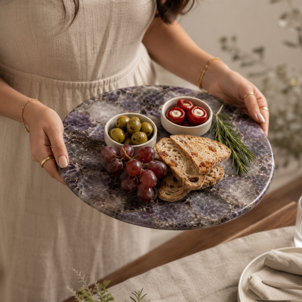 Amethyst platter- round