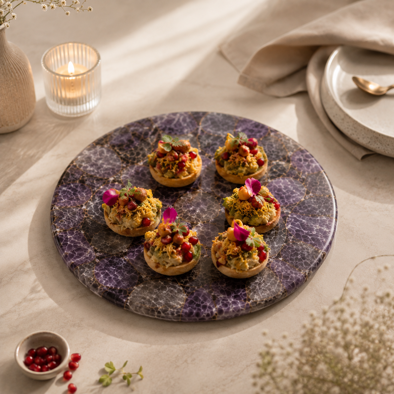 Amethyst platter- round