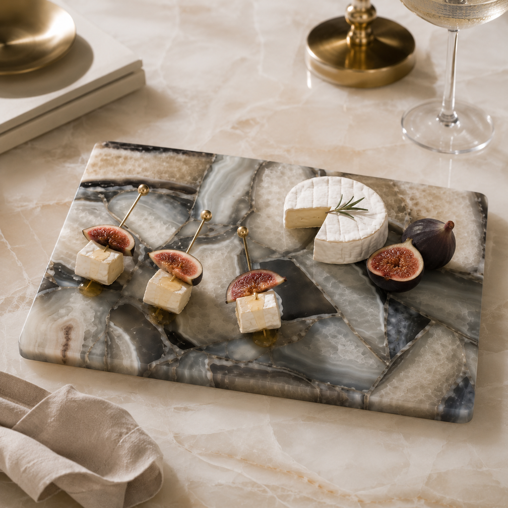 Composite agate platter- rectangle