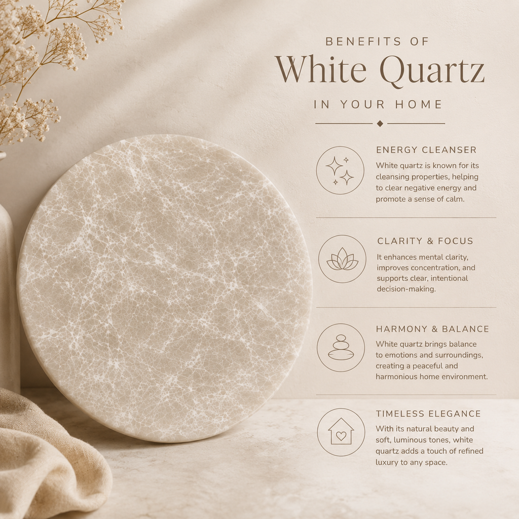 White quartz platter - round