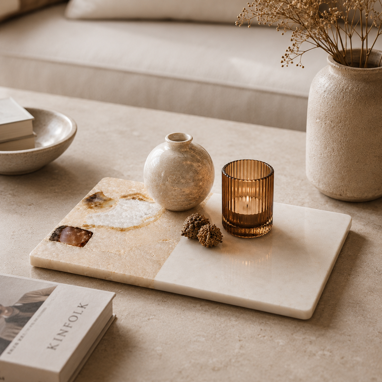 Agate in lay cheese board platter