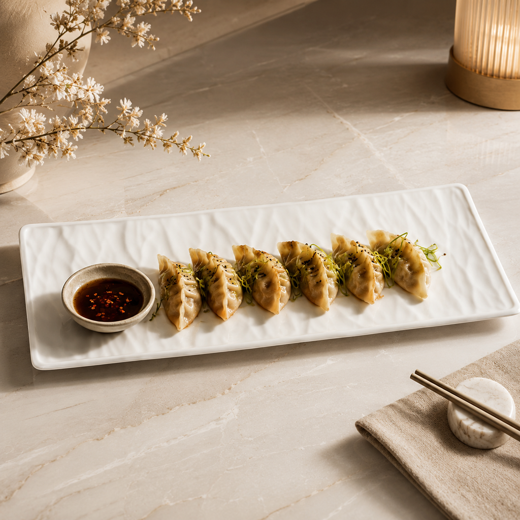 Zyoza platter white matt