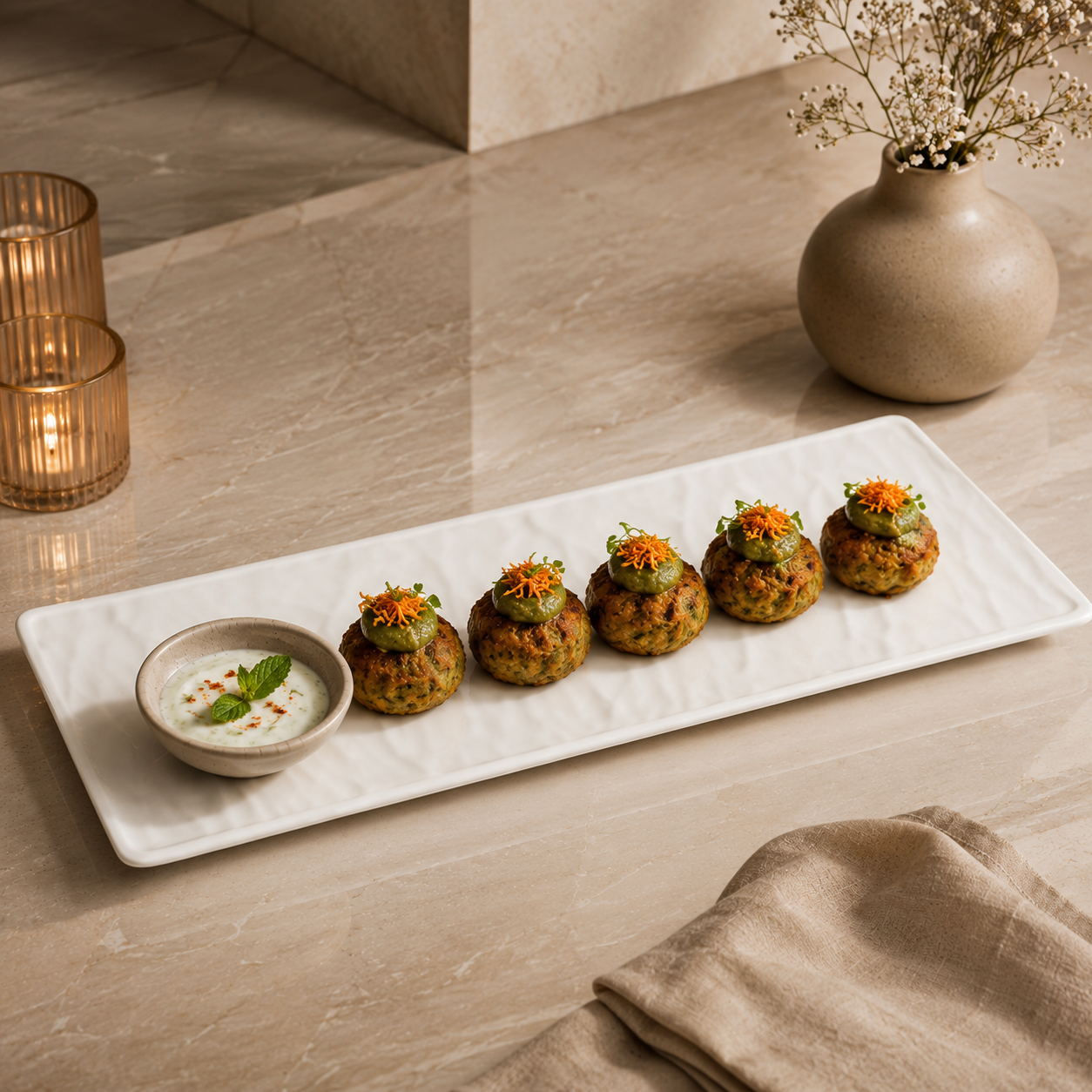 Zyoza platter white matt
