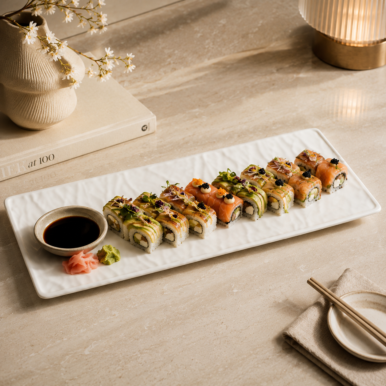 Zyoza platter white matt