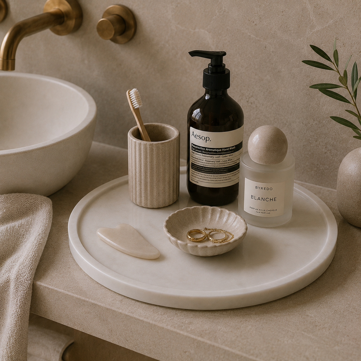 Marble Platter Round
