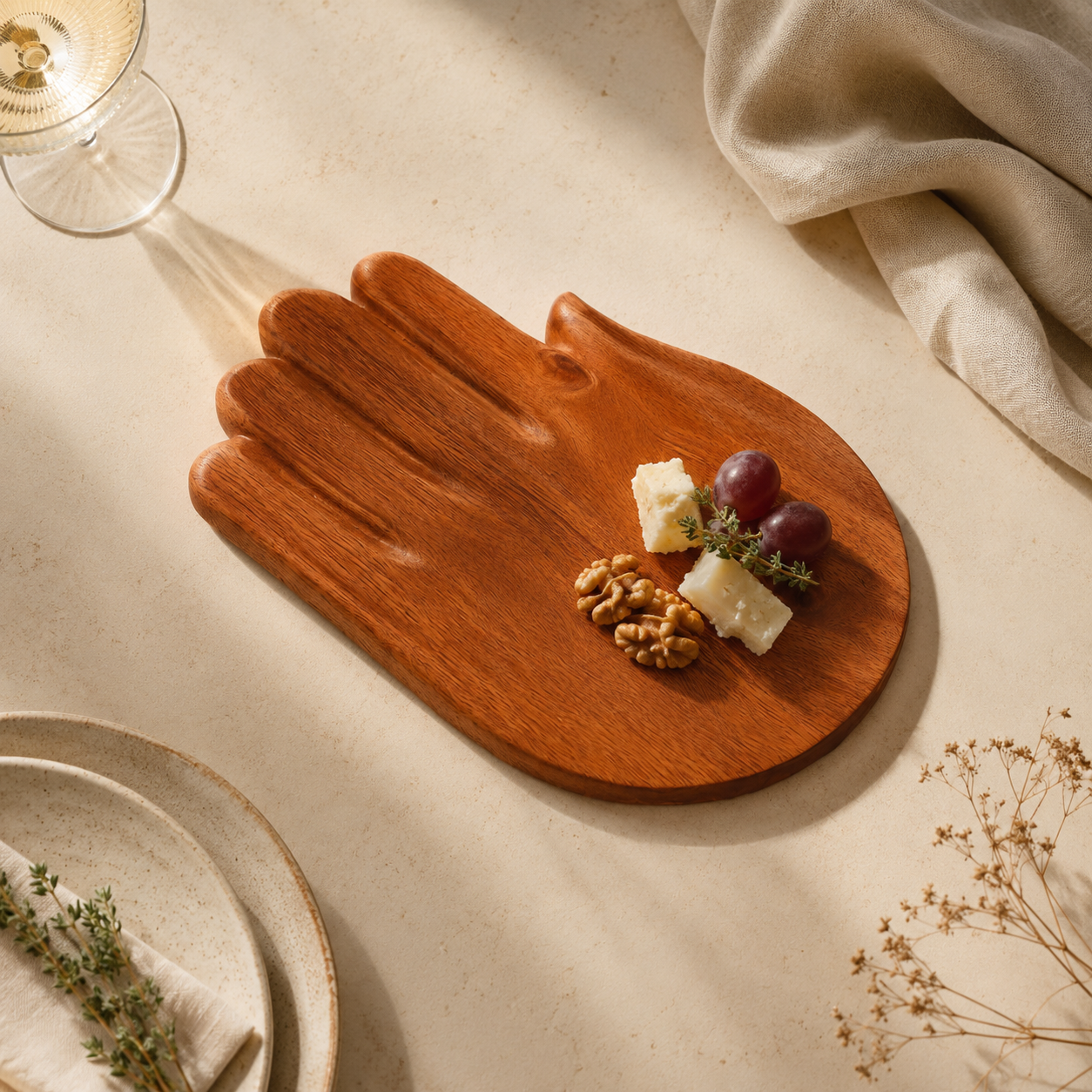 Hamsa Hand Serving Board