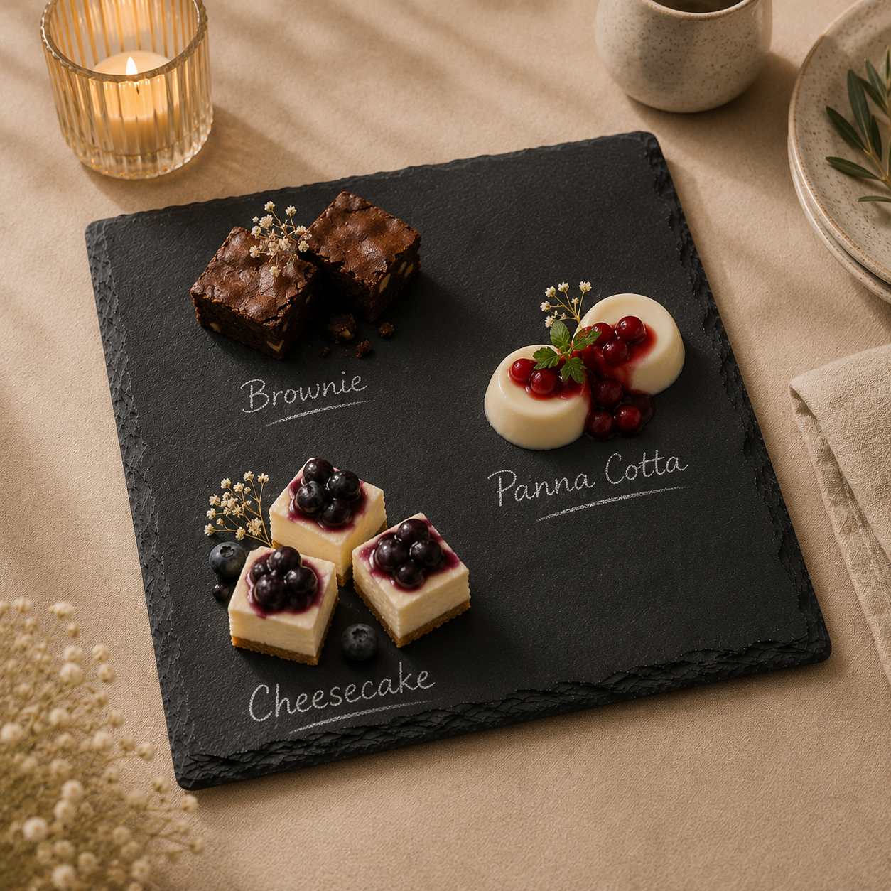 Noir Round Square Serving Platter
