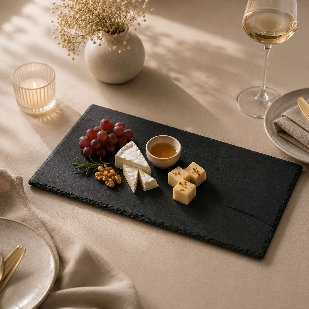 Noir Round Rectangle Serving Platter