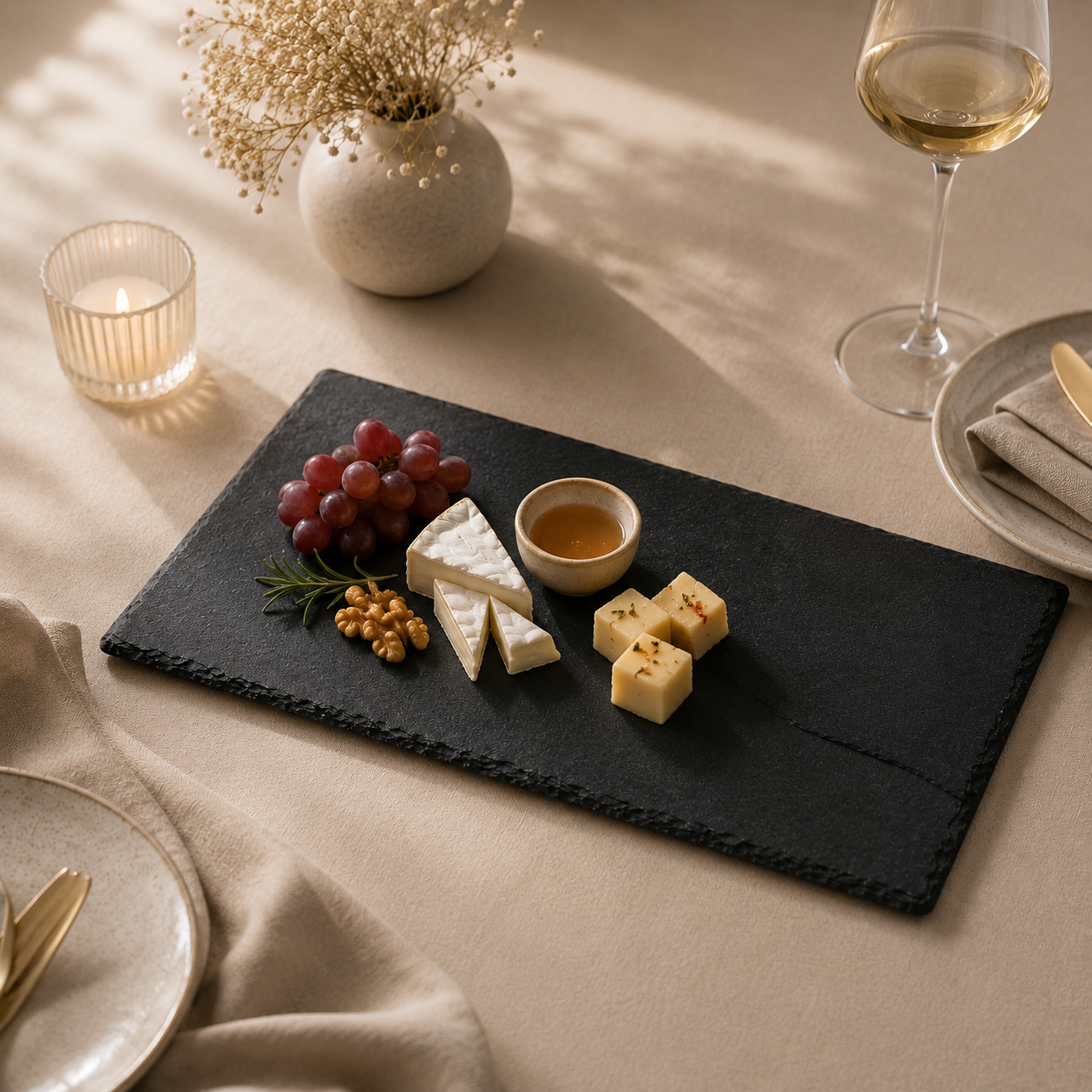 Noir Round Rectangle Serving Platter