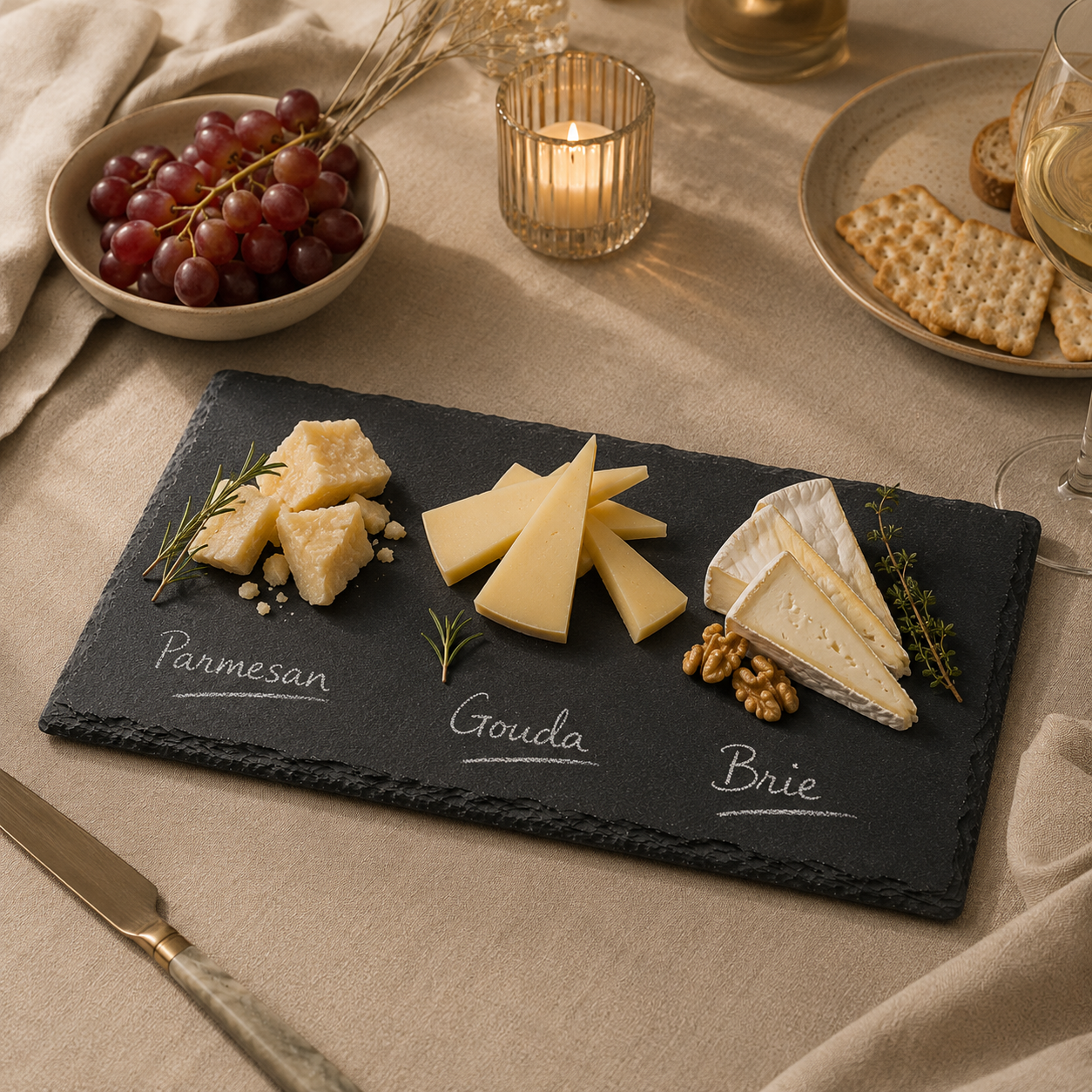 Noir Round Rectangle Serving Platter