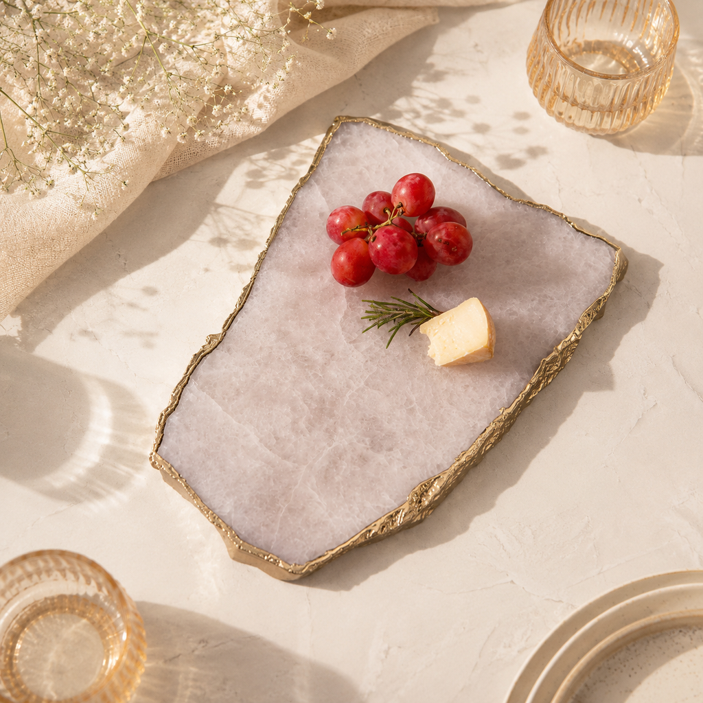 White Quartz Serving Platter