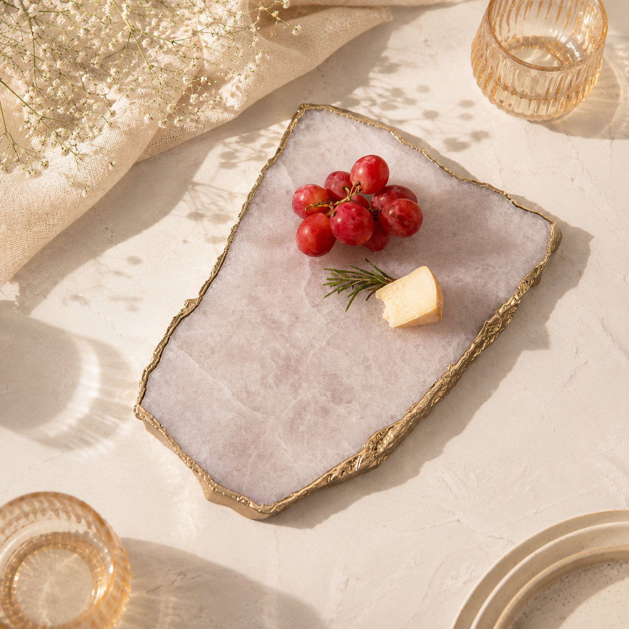 White Quartz Serving Platter