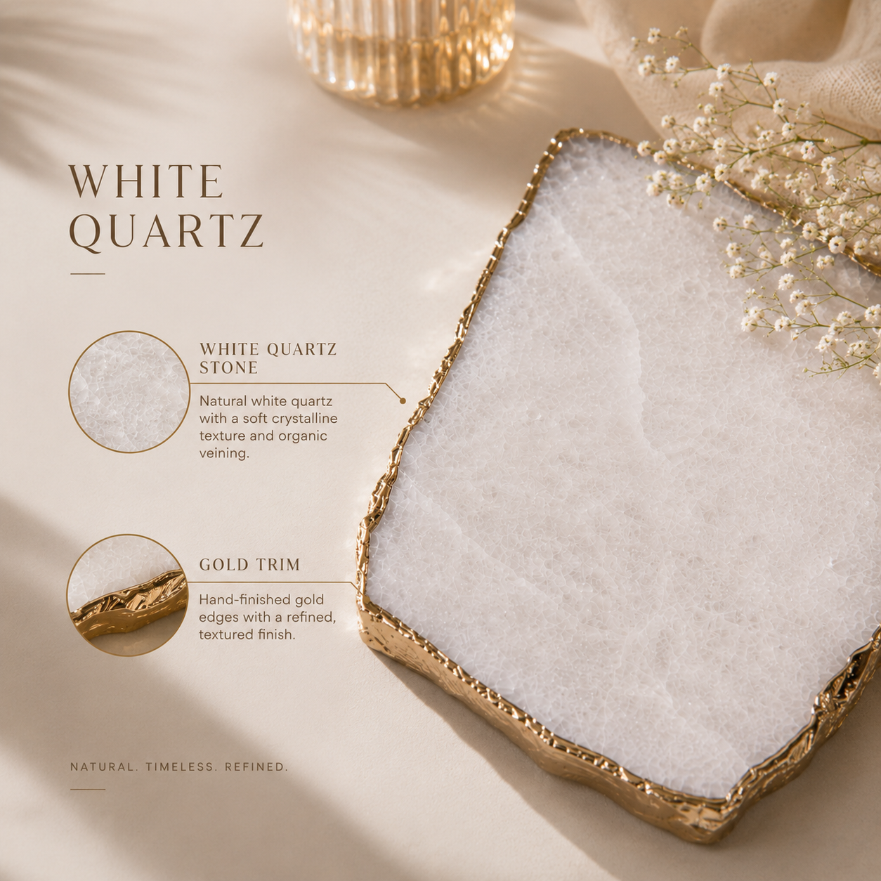 White Quartz Serving Platter