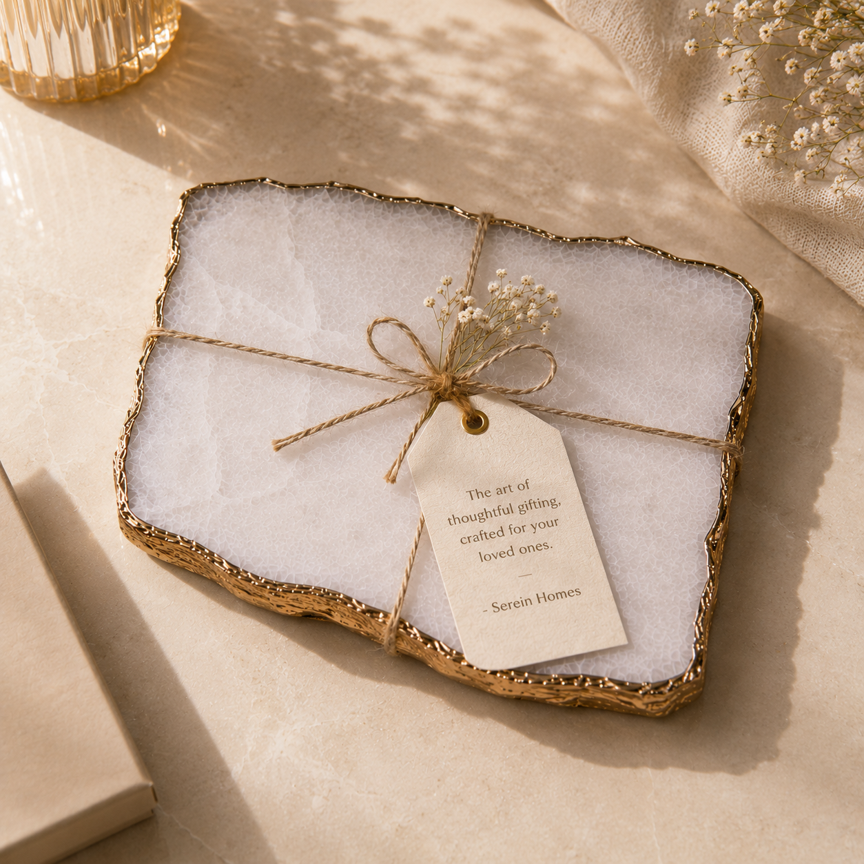 White Quartz Serving Platter