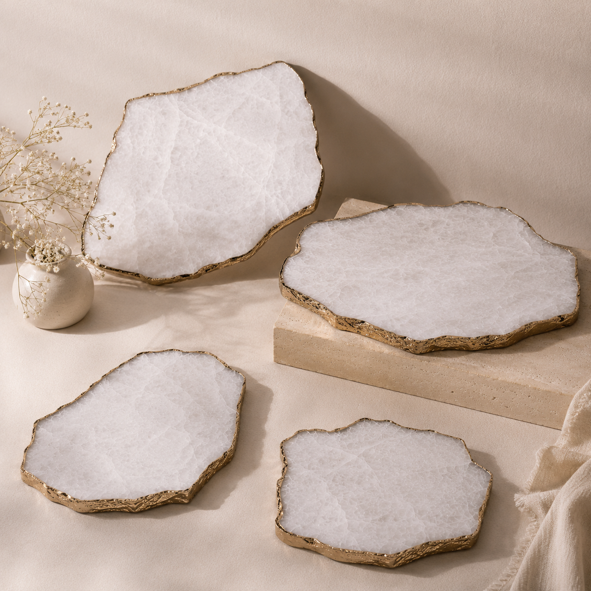 White Quartz Serving Platter
