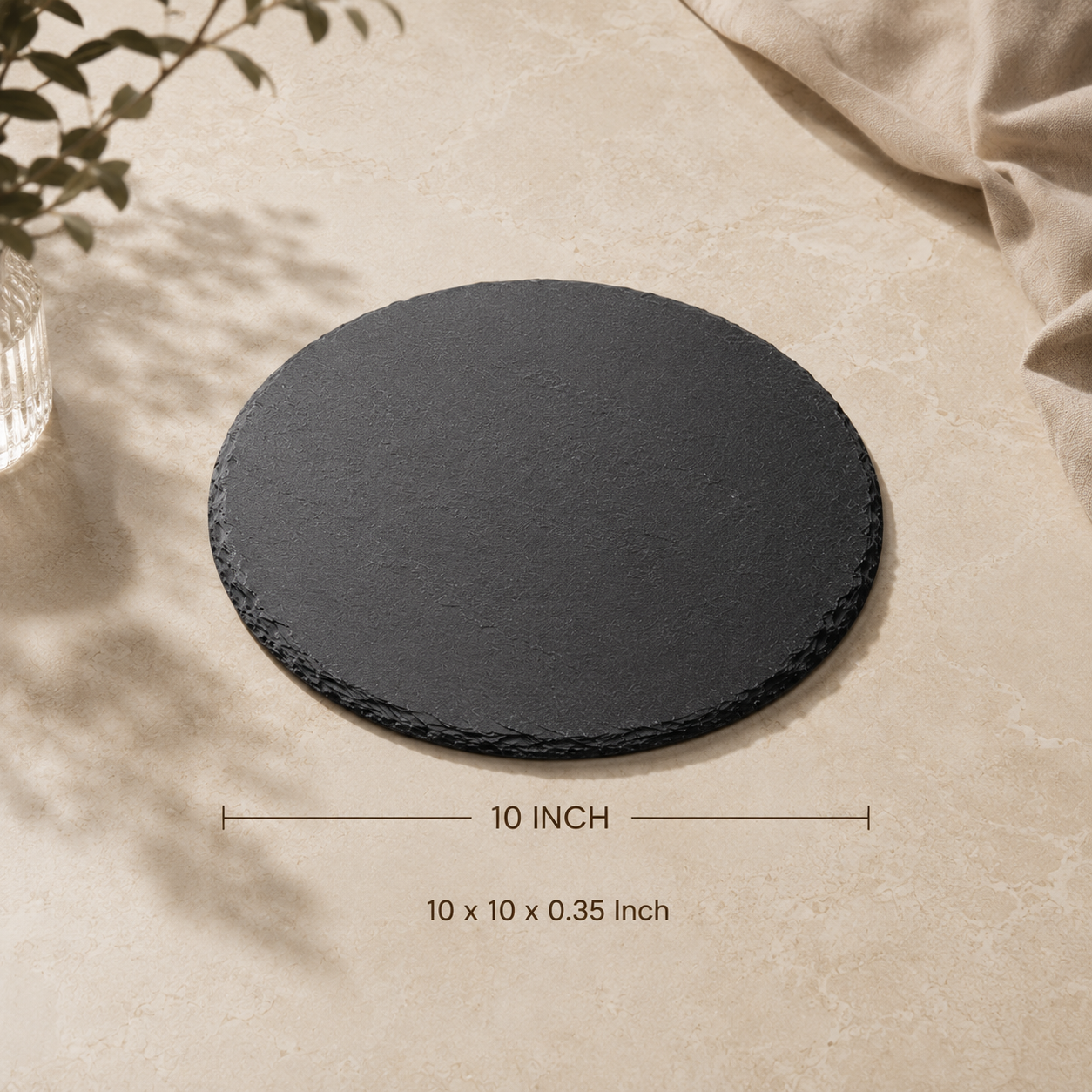 Noir Round Slate Serving Platter