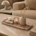 Golden quartz serving platter