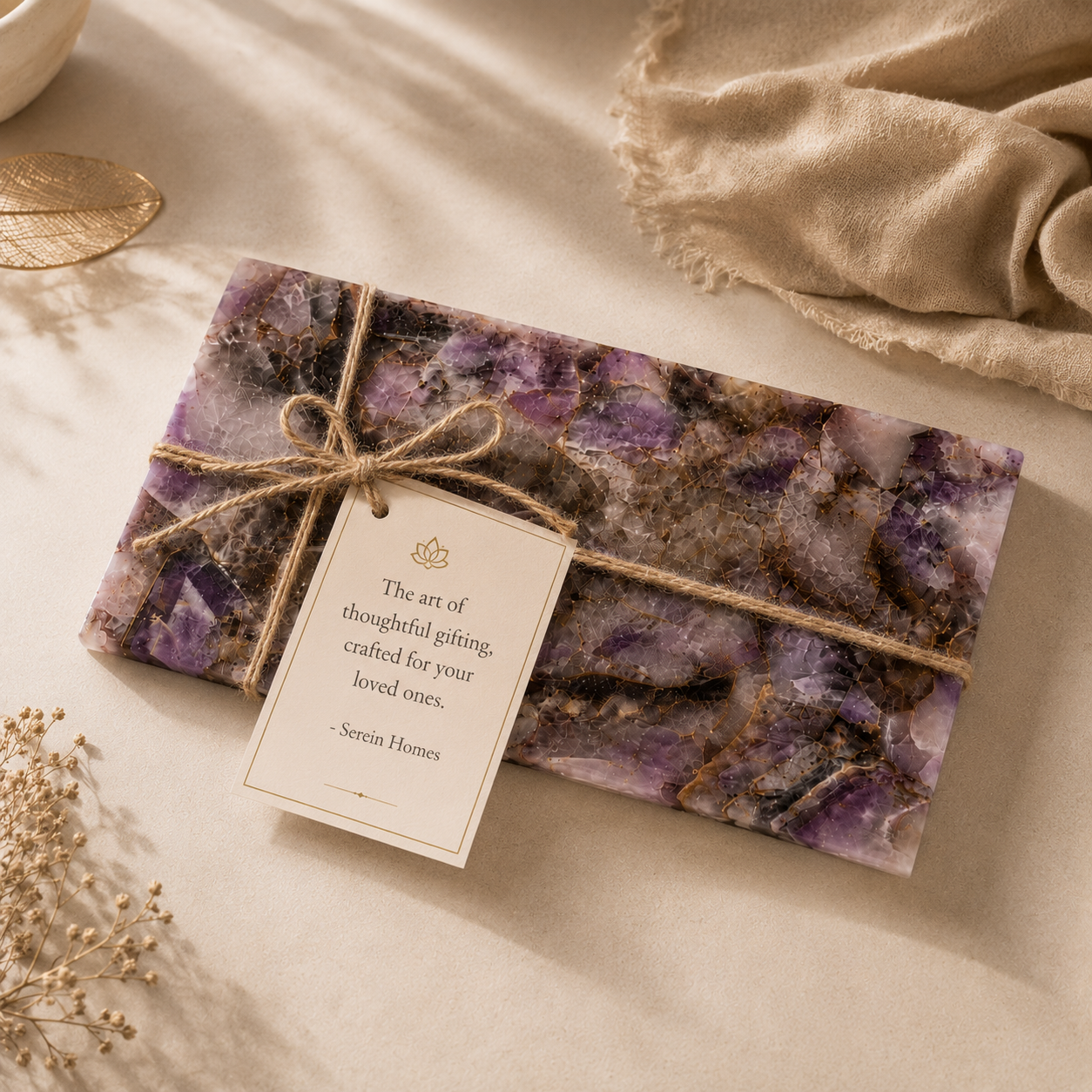 Amethyst Crystal Serving Platter