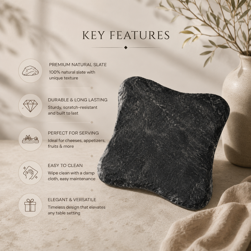 Slate cheeseboard quare- black