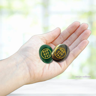 Green Jade with Pyrite Zibu Coin