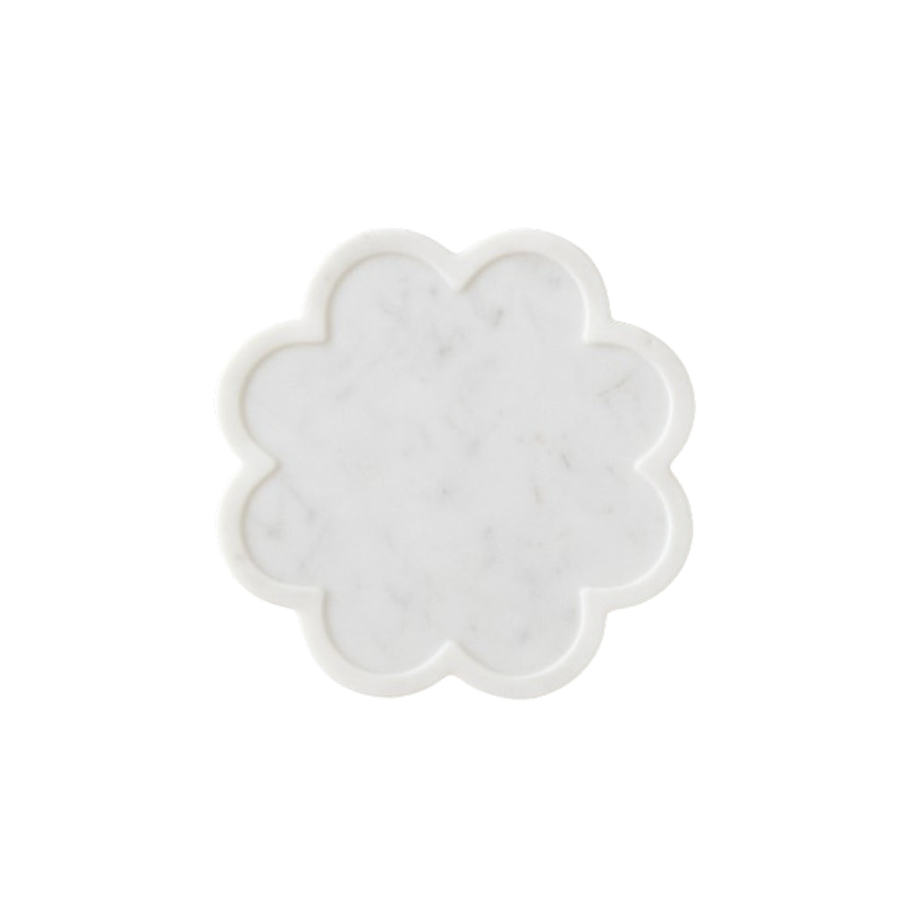 Floral White Marble Platter Serving Board