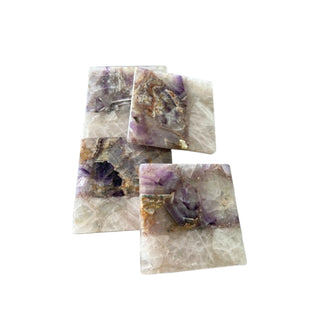 Amethyst & Rose Quartz Coaster Set